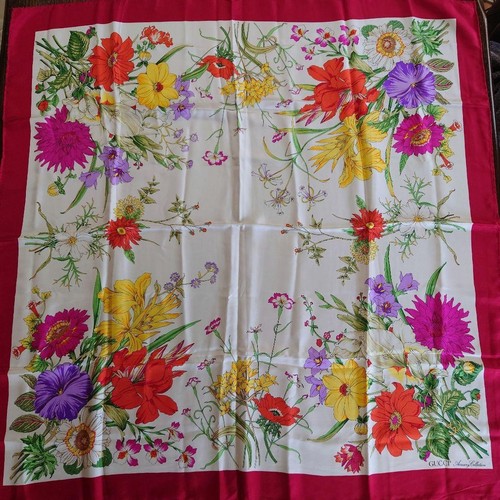 Sciarpa floreale gucci bianca - sciarpa,