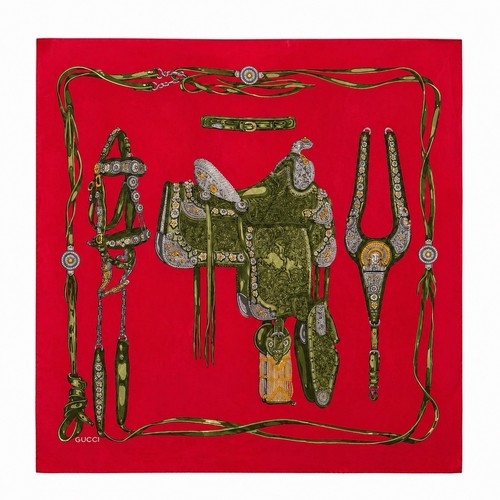Gucci equestrian silk scarf - equestrian,